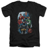 JLA - The Four Adult Slim Fit V Neck Cotton