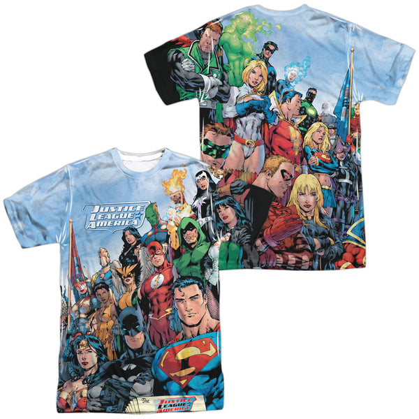 JLA - Justice League Of America (Front - Back Print) Adult Regular Fit Short Sleeve 100% Poly
