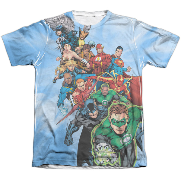 JLA - Heroes Unite Adult Regular Fit Short Sleeve 65 - 35 Poly - Cotton