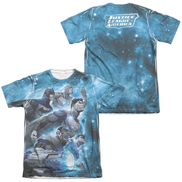 JLA - Atmospheric (Front - Back Print) Adult Regular Fit Short Sleeve 65 - 35 Poly - Cotton