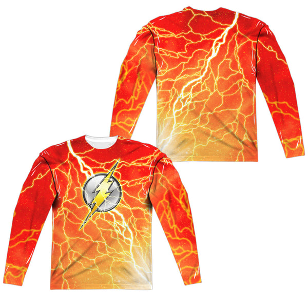 JLA - Lightning Logo (Front - Back Print) L - S Adult Poly Crew