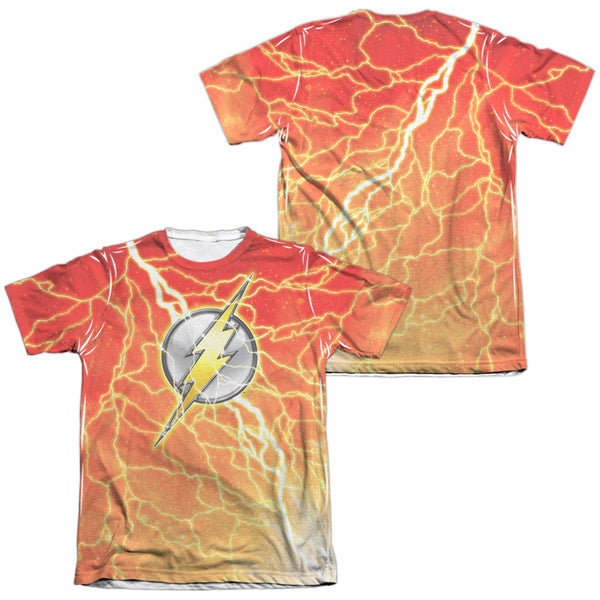 JLA - Lightning Logo (Front - Back Print) Adult Regular Fit Short Sleeve 65 - 35 Poly - Cotton