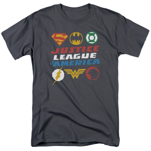 JLA - Pixel Logos Adult Regular Fit Short Sleeve
