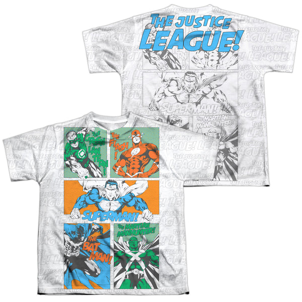 JLA - Justice Panels (Front - Back Print) Youth Short Sleeve 100% Poly