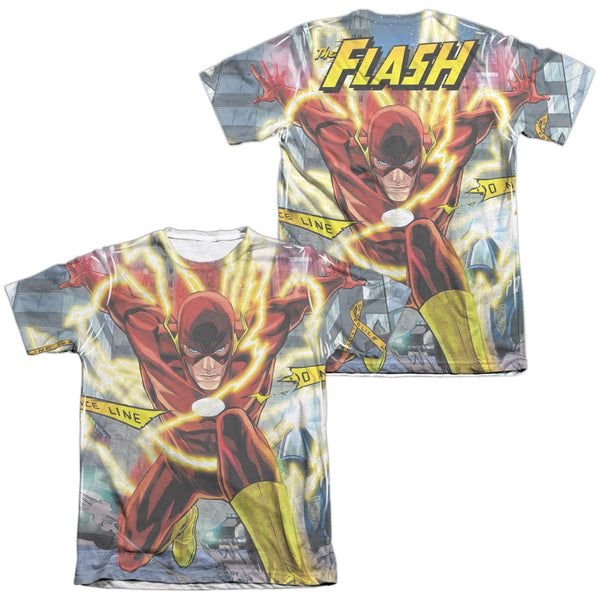 JLA - Police Line (Front - Back Print) Adult Regular Fit Short Sleeve 65 - 35 Poly - Cotton