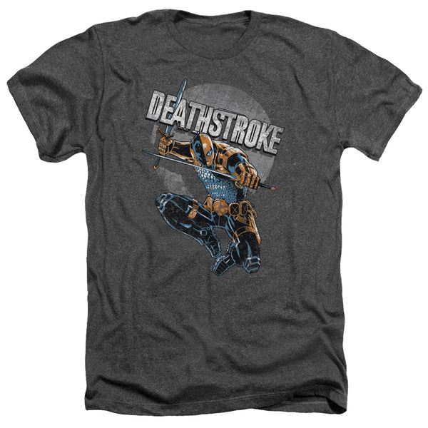 JLA - Deathstroke Retro Adult Regular Fit Heather Short Sleeve
