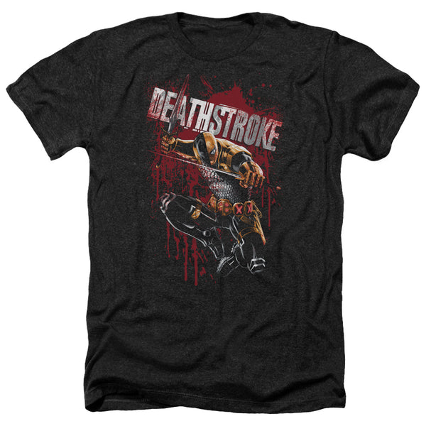 JLA - Blood Splattered Adult Regular Fit Heather Short Sleeve