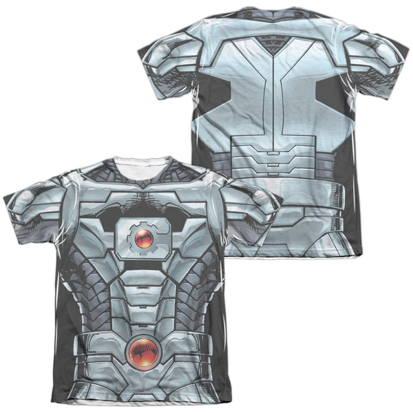 JLA - Cyborg (Front - Back Print) Adult Regular Fit Short Sleeve 65 - 35 Poly - Cotton