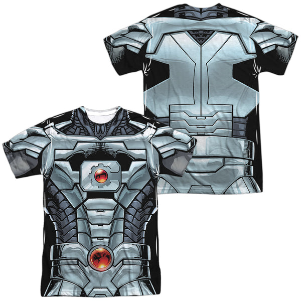 JLA - Cyborg (Front - Back Print) Adult Regular Fit Short Sleeve 100% Poly