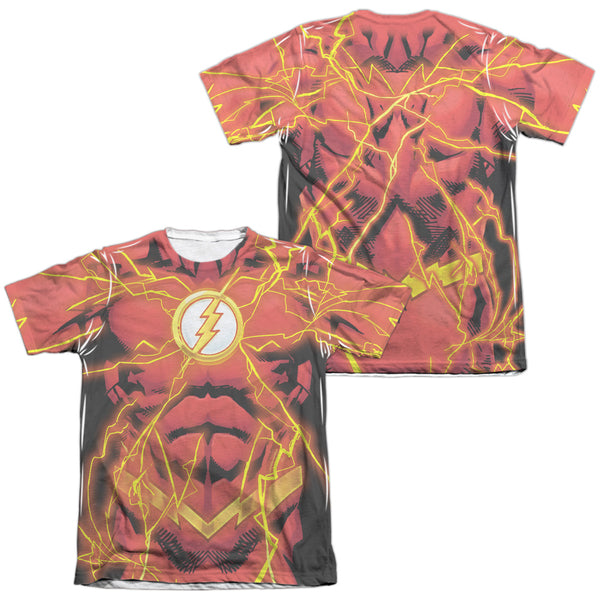 JLA - Flash 52 Bolt (Front - Back Print) Adult Regular Fit Short Sleeve 65 - 35 Poly - Cotton