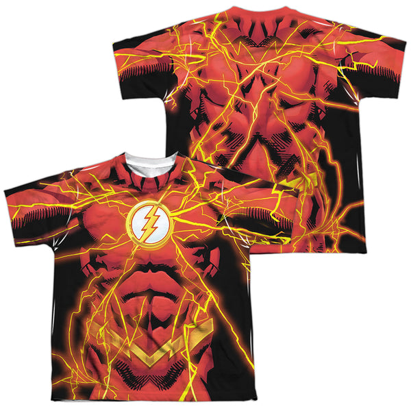 JLA - Flash 52 Bolt (Front - Back Print) Youth Short Sleeve 100% Poly