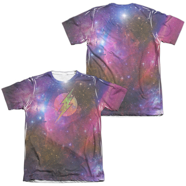 JLA - Flash Galaxy (Front - Back Print) Adult Regular Fit Short Sleeve 65 - 35 Poly - Cotton