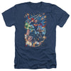 JLA - Under Attack Adult Regular Fit Heather Short Sleeve