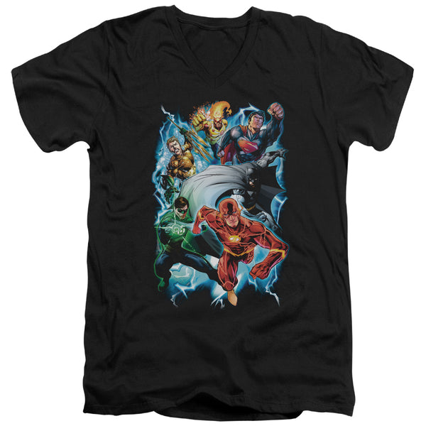 JLA - Electric Team Adult Slim Fit V Neck Cotton