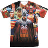 JLA - Wall Of Heroes Adult Regular Fit Short Sleeve 100% Poly