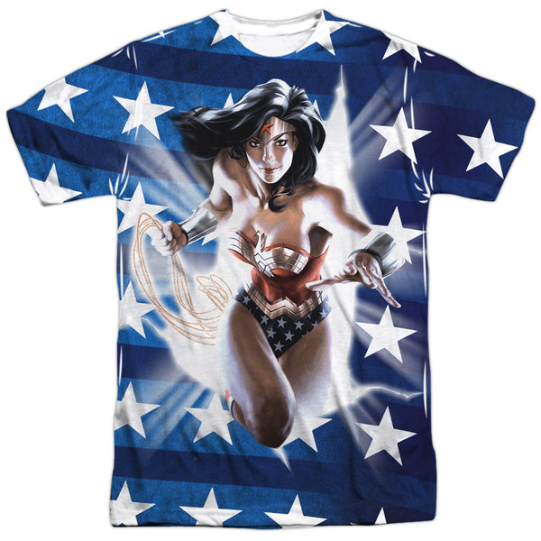 JLA - Ripped Flag Adult Regular Fit Short Sleeve 100% Poly