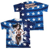 JLA - Ripped Flag (Front - Back Print) Youth Short Sleeve 100% Poly
