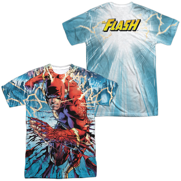 JLA - Ripping And Tearing (Front - Back Print) Adult Regular Fit Short Sleeve 100% Poly