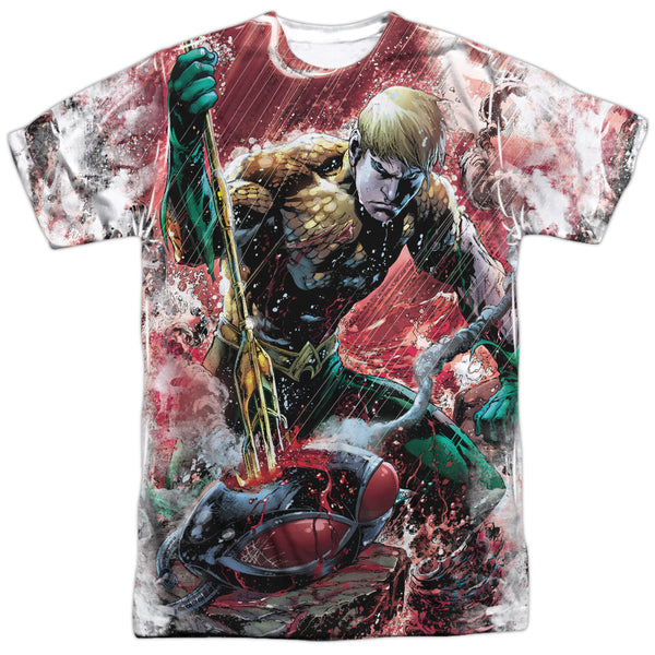 JLA - Aquaman Vs Manta Adult Regular Fit Short Sleeve 100% Poly