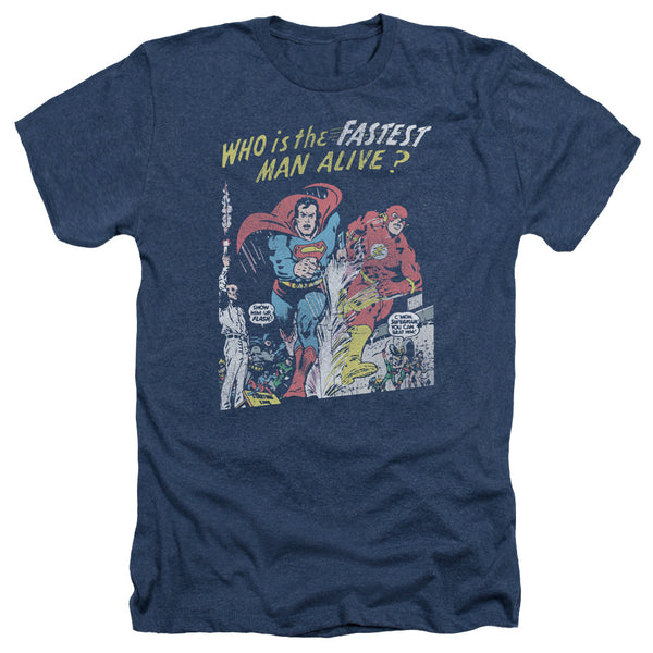 JLA - Fastest Man Adult Regular Fit Heather Short Sleeve