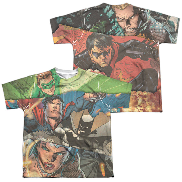 JLA - Torn (Front - Back Print) Youth Short Sleeve 100% Poly