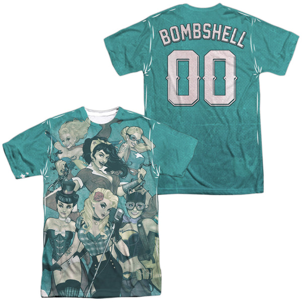 JLA - Bombshell Group (Front - Back Print) Adult Regular Fit Short Sleeve 100% Poly