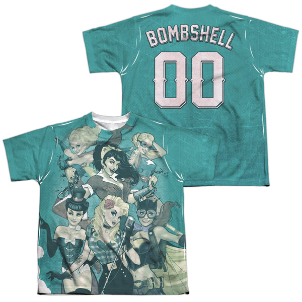 JLA - Bombshell Group (Front - Back Print) Youth Short Sleeve 100% Poly