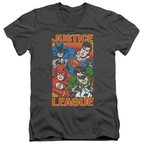 JLA - Hero Mashup Adult Slim Fit V Neck Cotton