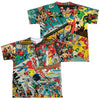 JLA - Classic Collage (Front - Back Print) Youth Short Sleeve 100% Poly