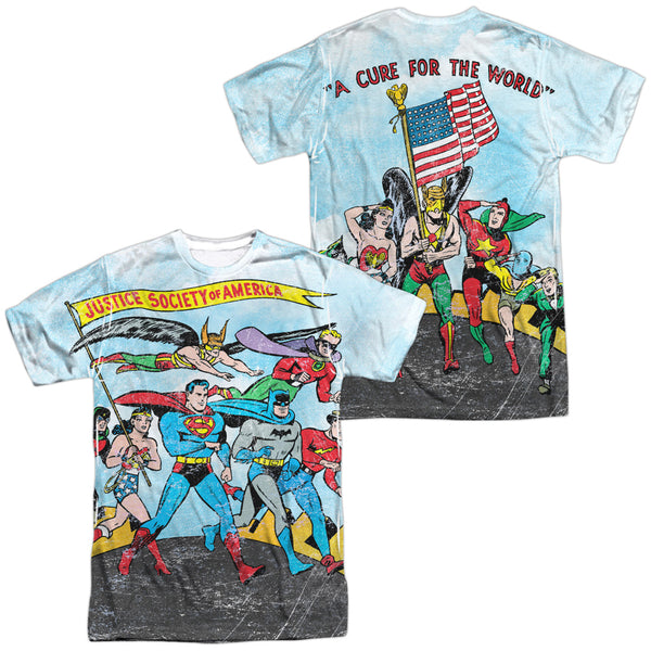 JLA - World Cure (Front - Back Print) Adult Regular Fit Short Sleeve 100% Poly