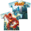 JLA - Faster Than Lightning (Front - Back Print) Youth Short Sleeve 100% Poly