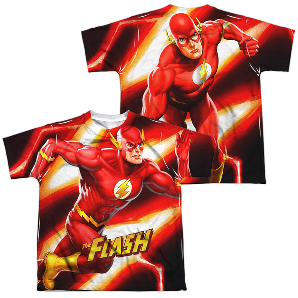 JLA - Speed Bolt (Front - Back Print) Youth Short Sleeve 100% Poly