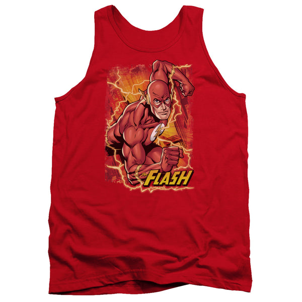 JLA - Flash Lightning Adult Tank Top