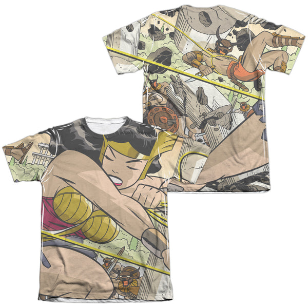 JLA - Minotaur Battle (Front - Back Print) Adult Regular Fit Short Sleeve 65 - 35 Poly - Cotton