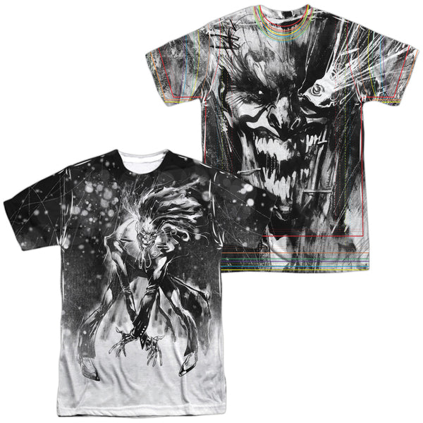 JLA - Sketchy Joker (Front - Back Print) Adult Regular Fit Short Sleeve 100% Poly