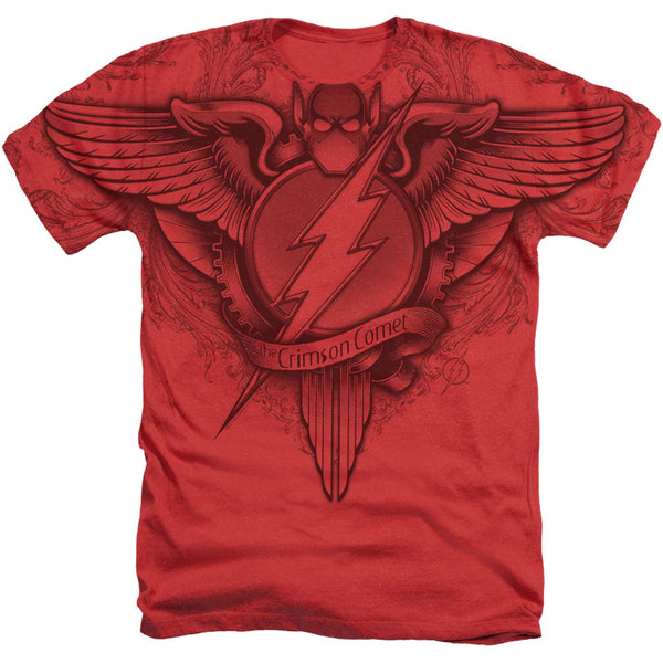 JLA - Flash Winged Logo Adult Regular Fit Heather Short Sleeve