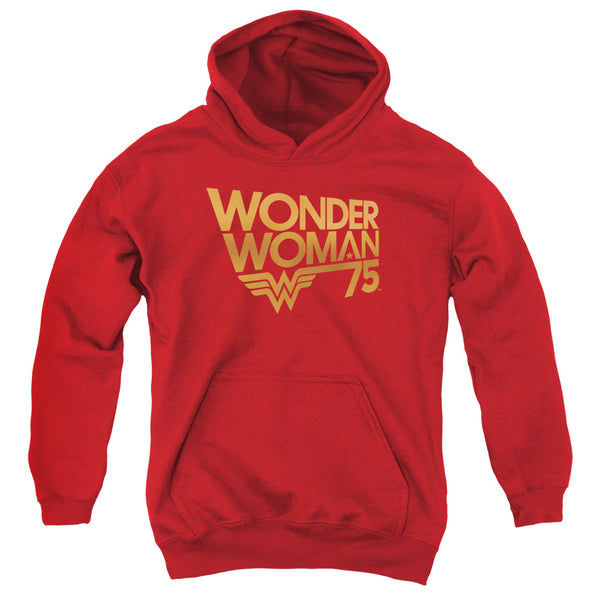 Wonder Woman - Wonder Woman 75Th Anniversary Gold Logo Youth Hooded Sweatshirt