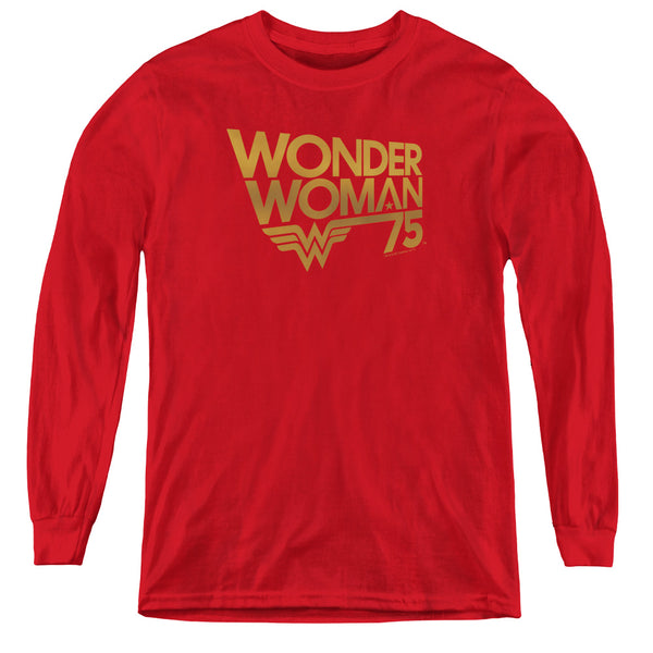 Wonder Woman - Wonder Woman 75Th Anniversary Gold Logo L - S Youth