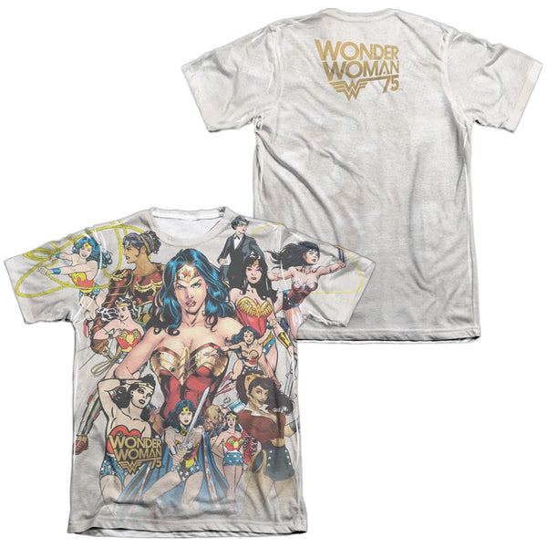 Wonder Woman - 75Th Collage (Front - Back Print) Adult Regular Fit Short Sleeve 65 - 35 Poly - Cotton