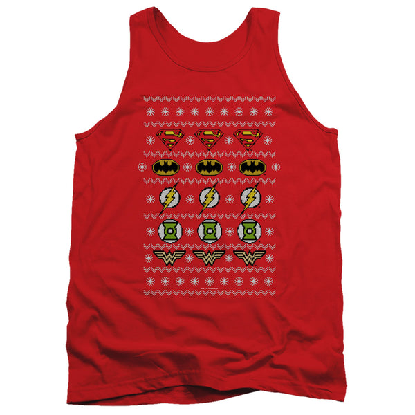 JLA - Justice Shields Christmas Sweater Adult Tank Top