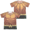 JLA - Aquaman Rebirth Uniform (Front - Back Print) Adult Regular Fit Short Sleeve 65 - 35 Poly - Cotton