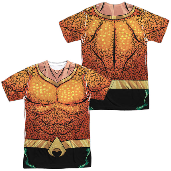 JLA - Aquaman Rebirth Uniform (Front - Back Print) Adult Regular Fit Short Sleeve 100% Poly