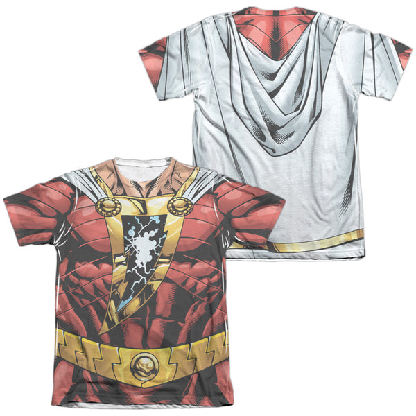 JLA - Shazam Uniform (Front - Back Print) Adult Regular Fit Short Sleeve 65 - 35 Poly - Cotton
