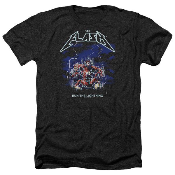 Flash - Run The Lightning Adult Regular Fit Heather Short Sleeve