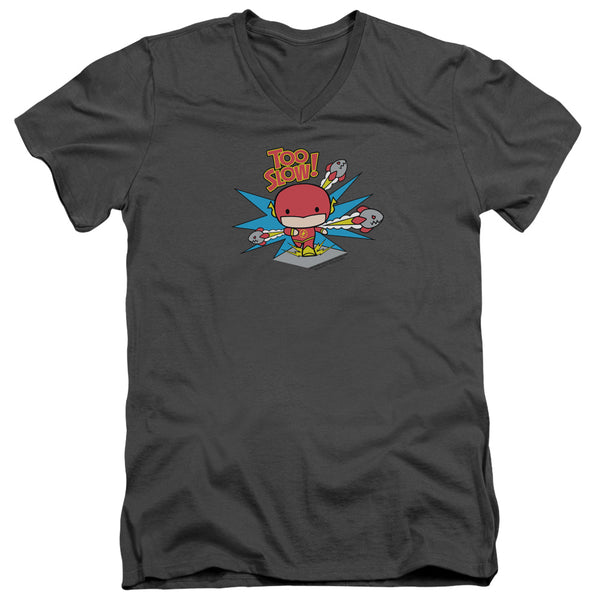 Flash - Too Slow Adult Slim Fit V Neck Cotton