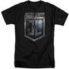 Justice League Movie - Shield Logo Adult Tall Fit Short Sleeve