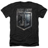 Justice League Movie - Shield Logo Adult Regular Fit Heather Short Sleeve