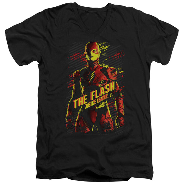Justice League Movie - The Flash Adult Slim Fit V Neck Cotton