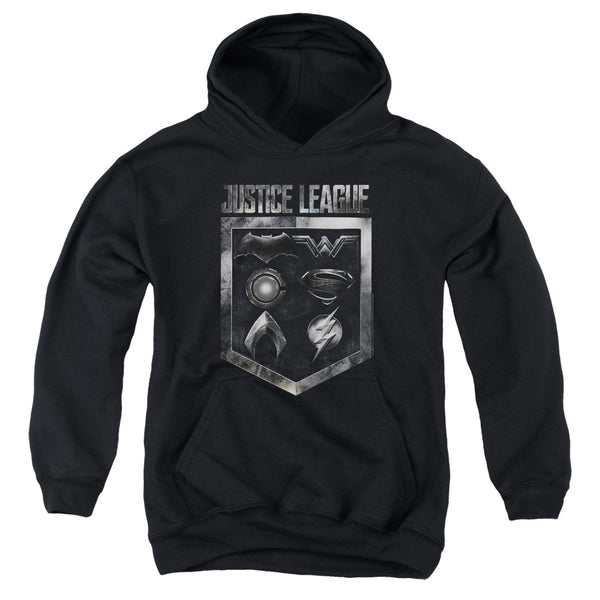 Justice League Movie - Shield Of Emblems Youth Hooded Sweatshirt