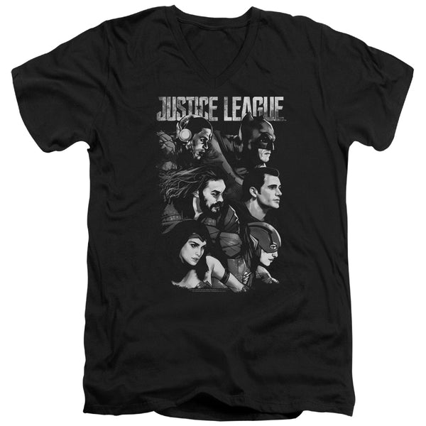 Justice League Movie - Pushing Forward Adult Slim Fit V Neck Cotton